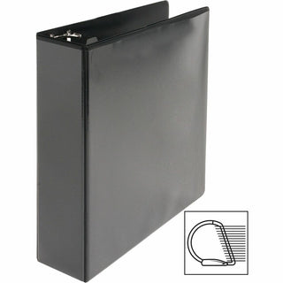 Business Source Basic D-Ring View Binders - 2" Binder Capacity - Letter - 8 1/2" x 11" Sheet Size - D-Ring Fastener(s) - Polypropylene - Black - Clear Overlay - 1 Each