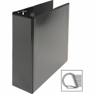 Business Source Basic D-Ring View Binders - 3" Binder Capacity - Letter - 8 1/2" Sheet Size - D-Ring Fastener(s) - Polypropylene - Black - Clear Overlay - 1 Each