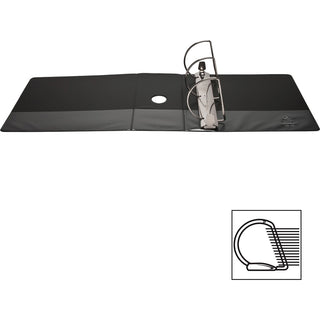 Business Source Basic D-Ring View Binders - 5" Binder Capacity - Letter - 8 1/2" x 11" Sheet Size - D-Ring Fastener(s) - Polypropylene - Black - Clear Overlay - 1 Each