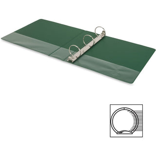 Business Source Basic Round-ring Binder - 2" Binder Capacity - Letter - 8 1/2" x 11" Sheet Size - 3 x Round Ring Fastener(s) - Vinyl - Green - Open and Closed Triggers - 1 Each