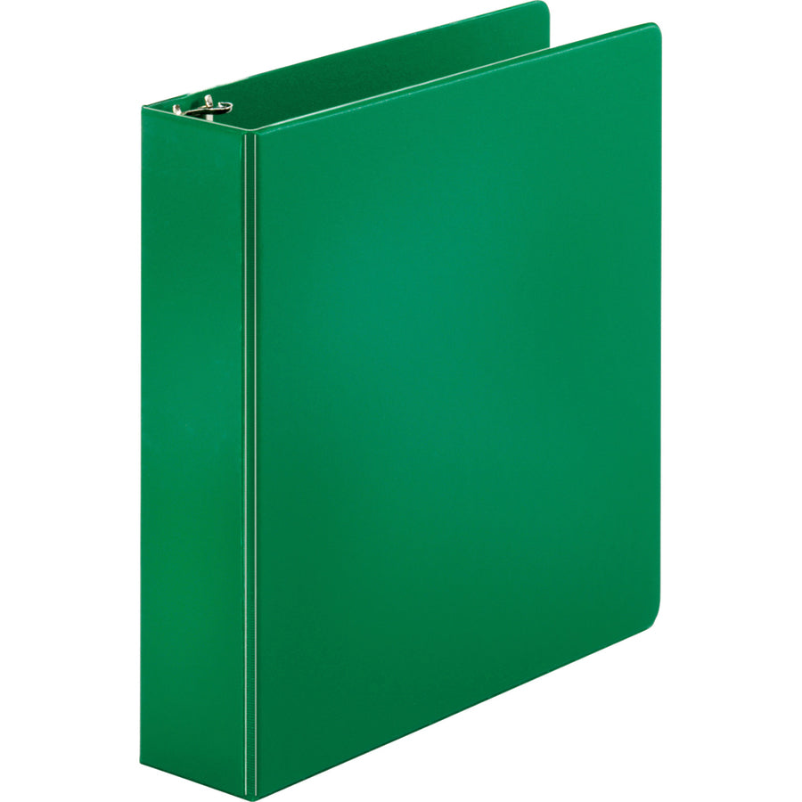 Business Source Basic Round-ring Binder - 2" Binder Capacity - Letter - 8 1/2" x 11" Sheet Size - 3 x Round Ring Fastener(s) - Vinyl - Green - Open and Closed Triggers - 1 Each - 