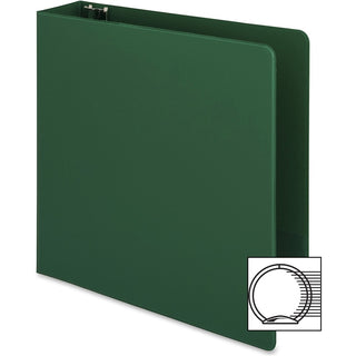 Business Source Basic Round-ring Binder - 2" Binder Capacity - Letter - 8 1/2" x 11" Sheet Size - 3 x Round Ring Fastener(s) - Vinyl - Green - Open and Closed Triggers - 1 Each