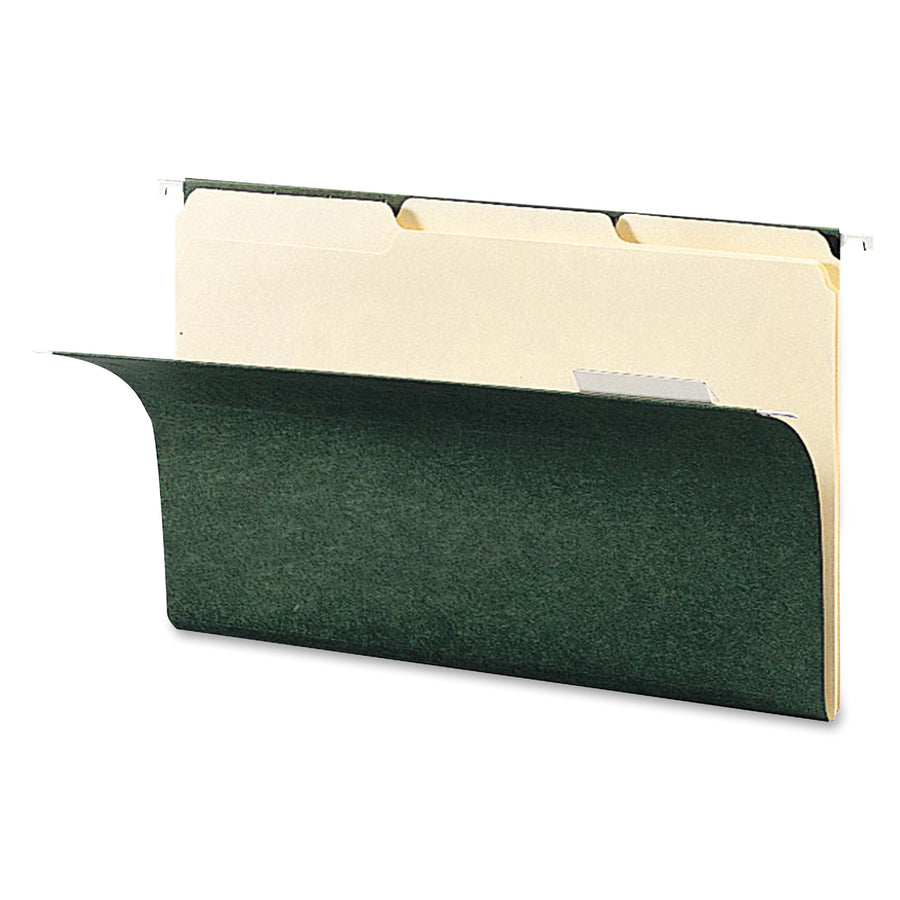 Business Source 1/3 Tab Cut Legal Recycled Top Tab File Folder - 8 1/2" x 14" - Top Tab Location - Assorted Position Tab Position - Manila - 10% Recycled - 100 / Box - 