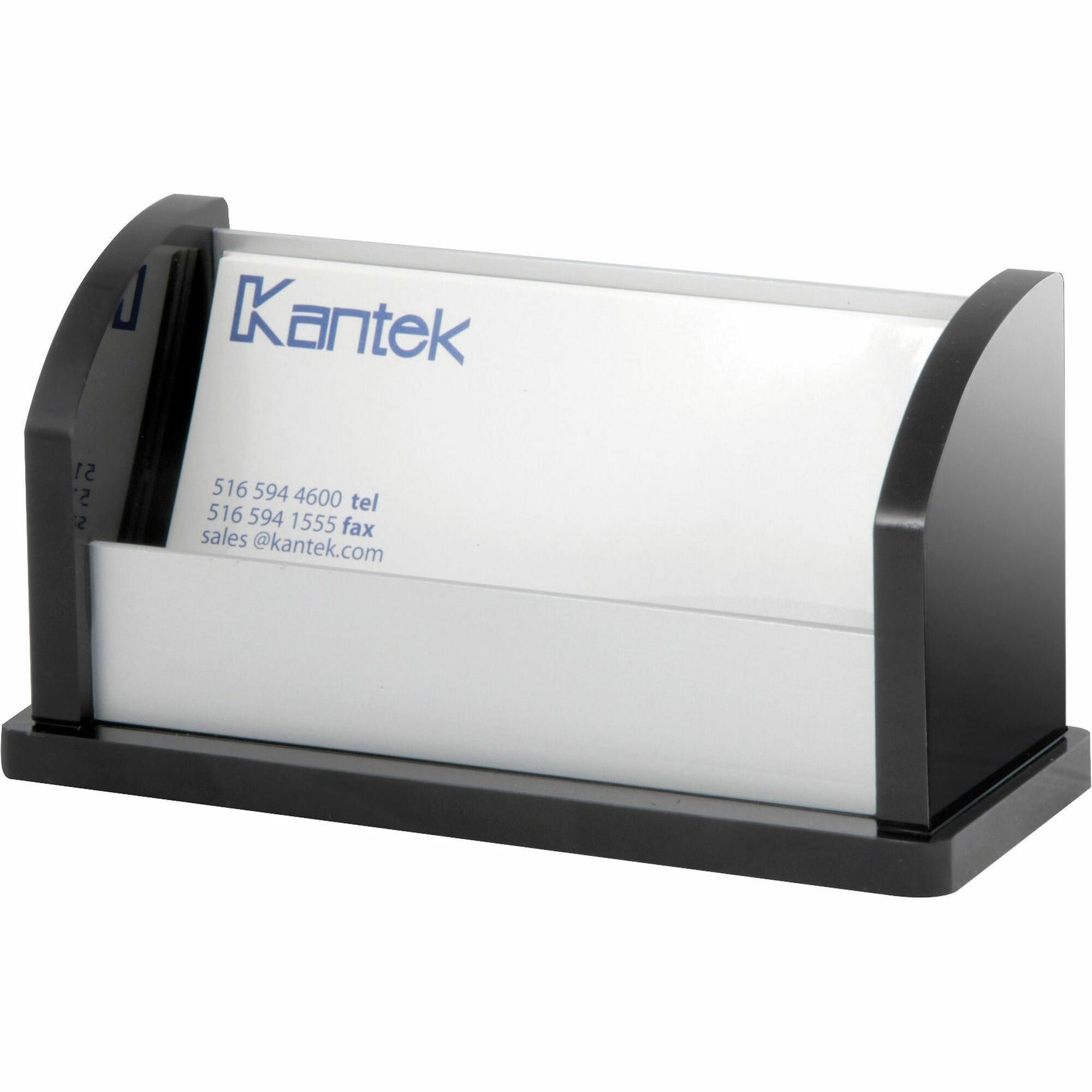 Kantek Business Card Holder - 2.3" x 4.4" x 1.8" x - Aluminum - 1 Each - Aluminum - 