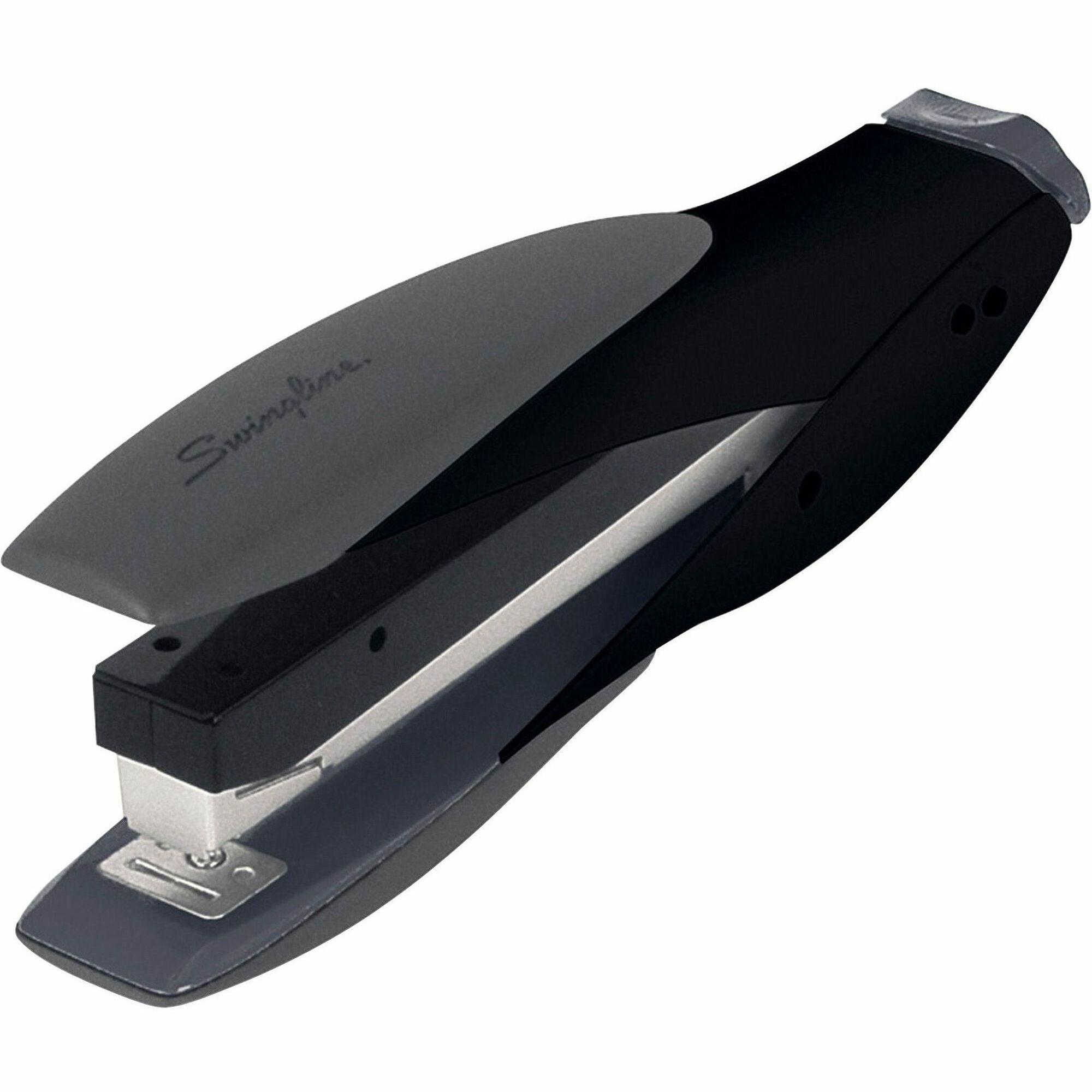 Swingline SmartTouch Full Size Stapler - 25 of 20lb Paper Sheets Capacity - 210 Staple Capacity - Full Strip - 1/4" Staple Size - 1 Each - Black, Gray - 