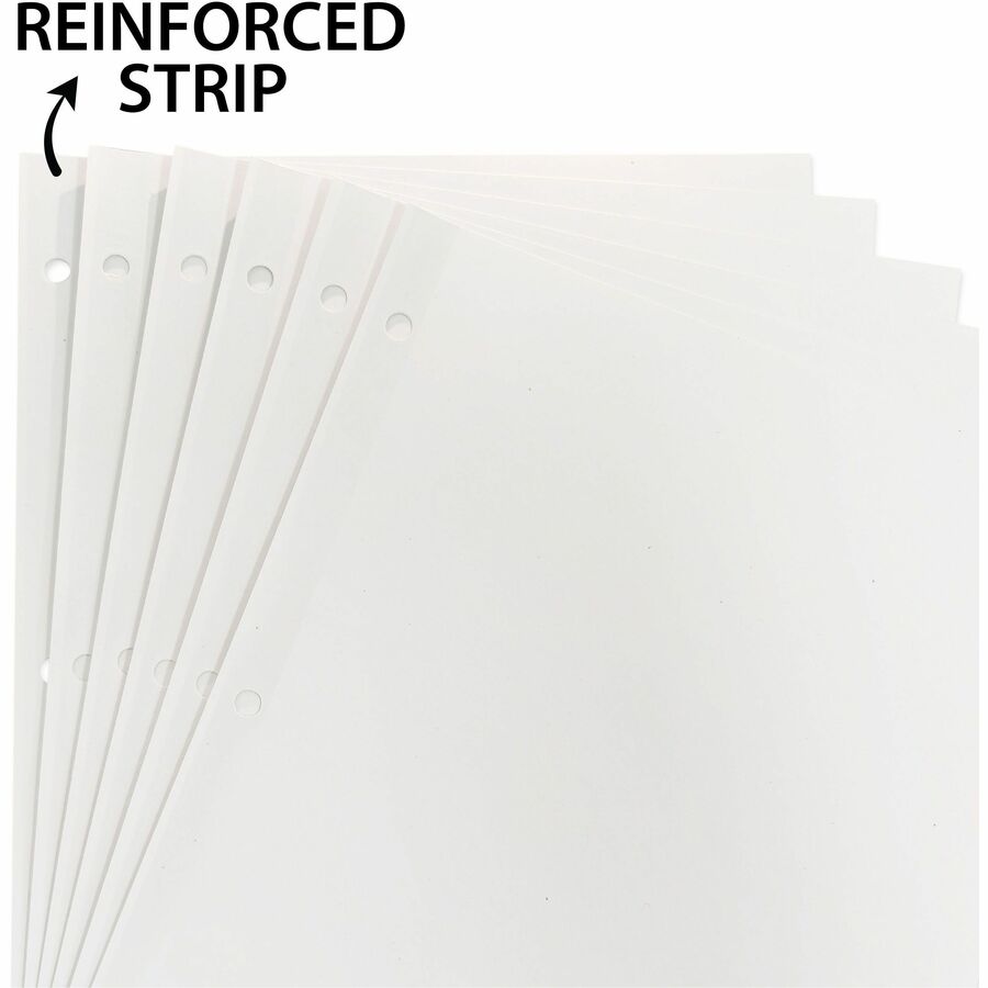 Business Source Laminated Write-On Tab Indexes - 8 Write-on Tab(s) - 8 Tab(s)/Set - 11" Tab Height x 8.50" Tab Width - 3 Hole Punched - Self-adhesive, Removable - Multicolor Mylar Tab(s) - Recycled - Laminated Tab, Reinforced Edges, Punched, Erasable