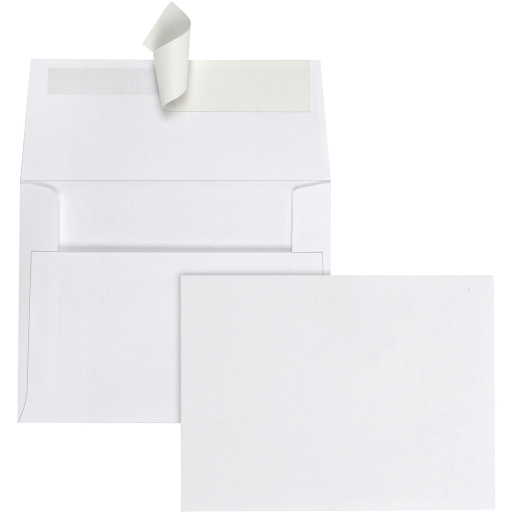 Greeting Card/Invitation Envelope, A-2, Square Flap, Redi-Strip Adhesive Closure, 4.38 x 5.75, White, 100/Box