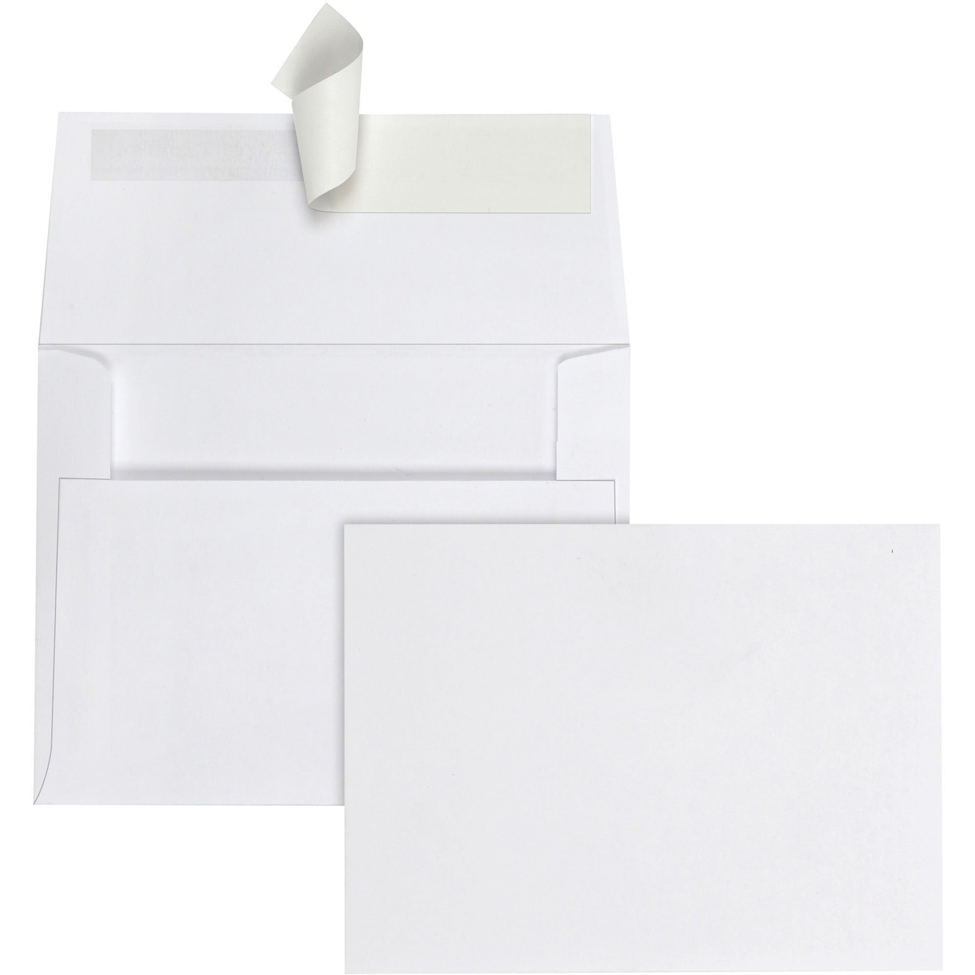 Greeting Card/Invitation Envelope, A-2, Square Flap, Redi-Strip Adhesive Closure, 4.38 x 5.75, White, 100/Box