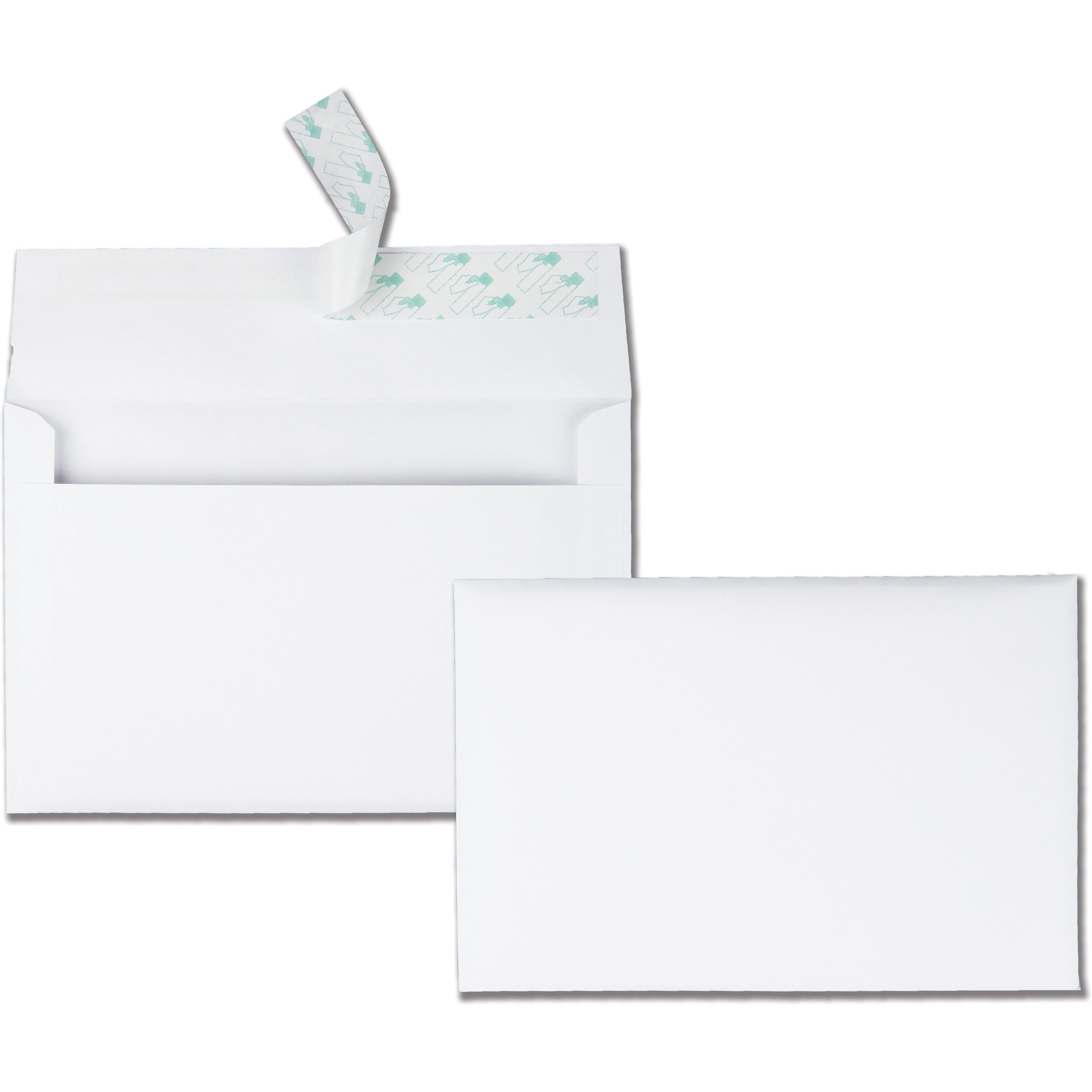 Quality Park A9 Greeting Card Envelopes with Self Seal Closure - Announcement - 5 3/4" Width x 8 3/4" Length - 24 lb - Peel & Seal - 100 / Box - White - 