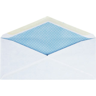 Business Source No.10 Regular Tint Security Envelopes - Security - #10 - 4 1/8" Width x 9 1/2" Length - 24 lb - Gummed - Wove - 500 / Box - White