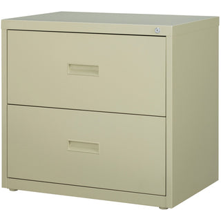 Lorell Value Lateral File - 2-Drawer - 30" x 18.6" x 28.1" - 2 x Drawer(s) for File - A4, Letter, Legal - Interlocking, Ball-bearing Suspension, Adjustable Glide, Locking Drawer - Putty - Steel - Recycled