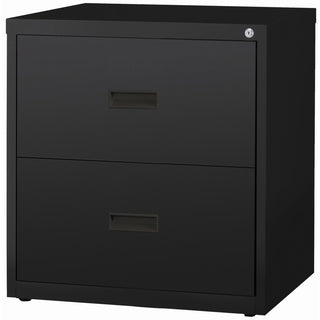 Lorell Value Lateral File - 2-Drawer - 30" x 18.6" x 28.1" - 2 x Drawer(s) for File - A4, Letter, Legal - Interlocking, Ball-bearing Suspension, Adjustable Glide, Locking Drawer - Black - Steel - Recycled