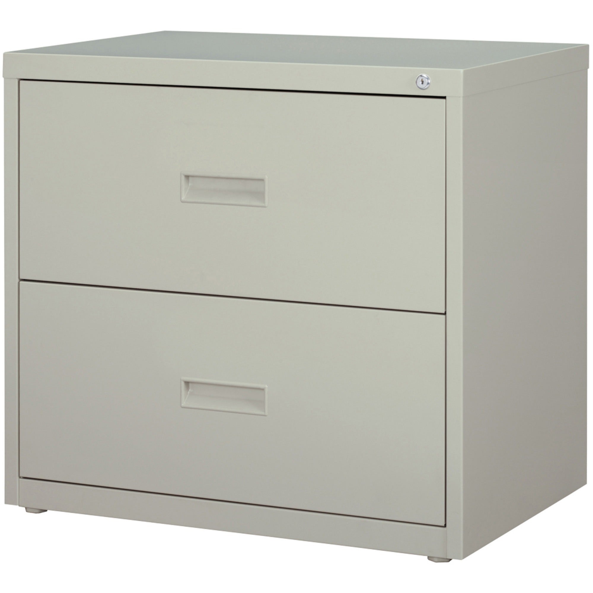 Lorell Value Lateral File - 2-Drawer - 30" x 18.6" x 28.1" - 2 x Drawer(s) for File - A4, Letter, Legal - Interlocking, Ball-bearing Suspension, Adjustable Glide - Light Gray - Steel - Recycled - 