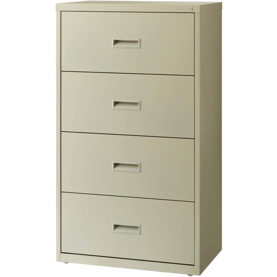 Lorell Value Lateral File - 2-Drawer - 30" x 18.6" x 52.5" - 4 x Drawer(s) for File - A4, Legal, Letter - Interlocking, Adjustable Glide, Ball-bearing Suspension, Label Holder - Putty - Steel - Recycled