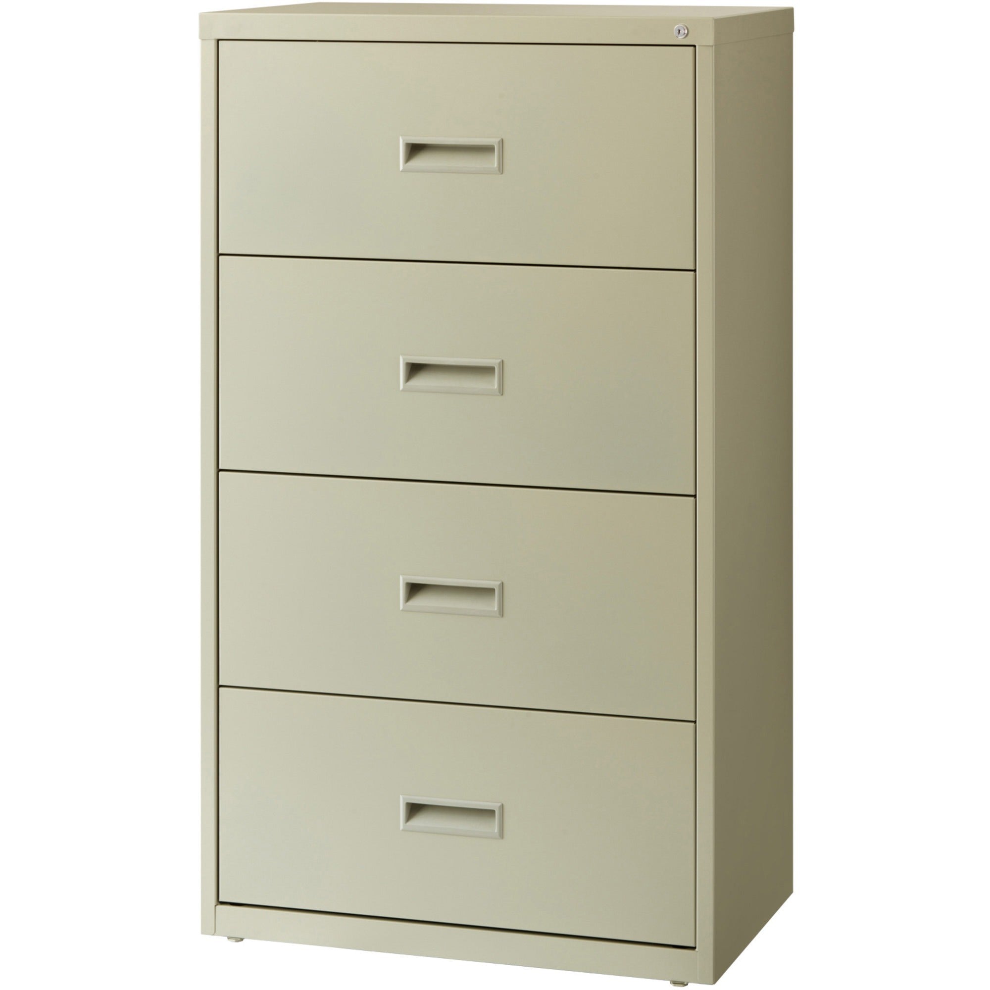 Lorell Value Lateral File - 2-Drawer - 30" x 18.6" x 52.5" - 4 x Drawer(s) for File - A4, Legal, Letter - Interlocking, Adjustable Glide, Ball-bearing Suspension, Label Holder - Putty - Steel - Recycled - 