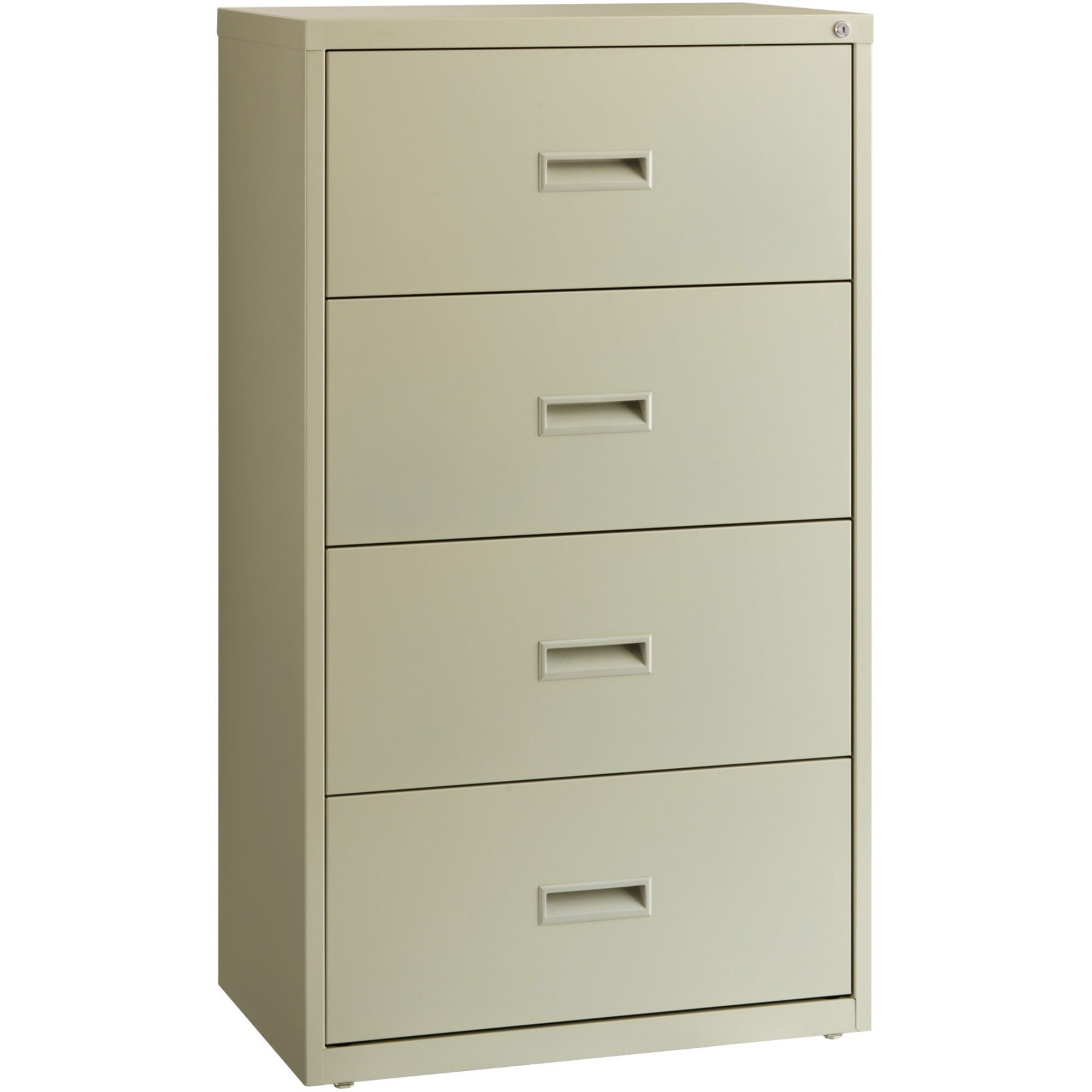 Lorell Value Lateral File - 2-Drawer - 30" x 18.6" x 52.5" - 4 x Drawer(s) for File - A4, Legal, Letter - Interlocking, Adjustable Glide, Ball-bearing Suspension, Label Holder - Putty - Steel - Recycled - 