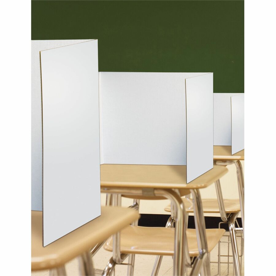 Pacon Privacy Boards - 48"W x 16"H - 4 Boards/Pack - White - 