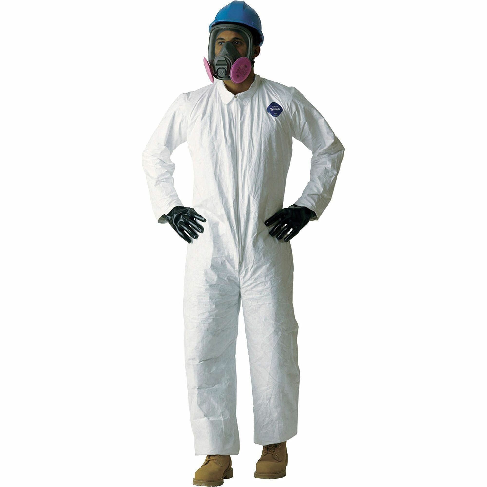 DuPont TY120 Tyvek Coveralls - XX-Large Size - Polyolefin - White - Anti-static, Stress Resistant - 25 / Carton