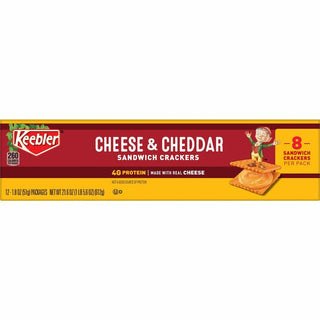 Keebler Cheese Crackers with Cheddar Cheese - Cheddar Cheese - 1.80 oz - 12 / Box
