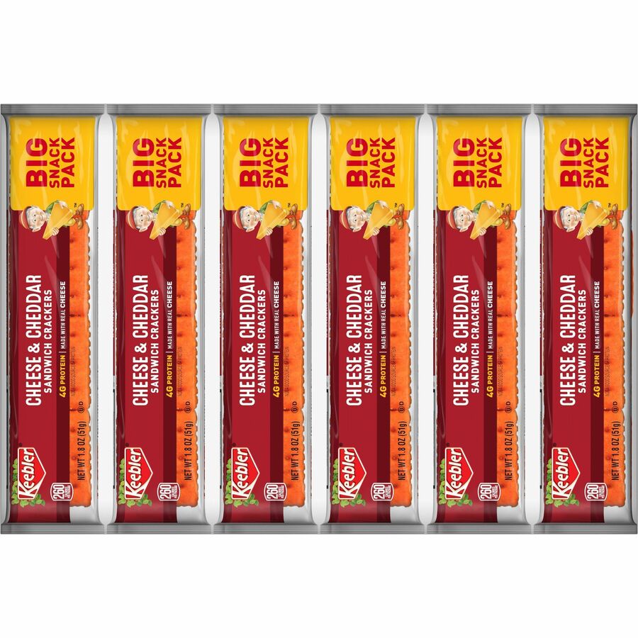 Keebler Cheese Crackers with Cheddar Cheese - Cheddar Cheese - 1.80 oz - 12 / Box