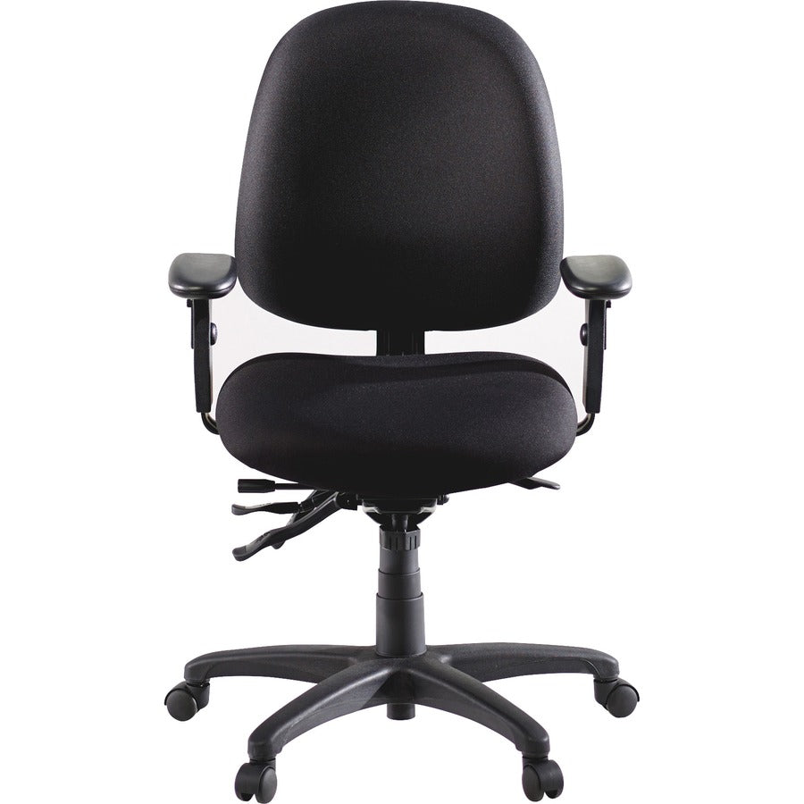 Lorell High-Performance Eronomic Task Chair - Black Seat - Black Back - Metal Frame - 5-star Base - 1 Each