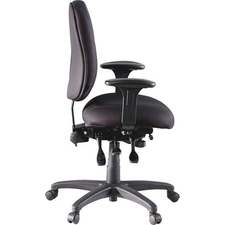 Lorell High-Performance Eronomic Task Chair - Black Seat - Black Back - Metal Frame - 5-star Base - 1 Each