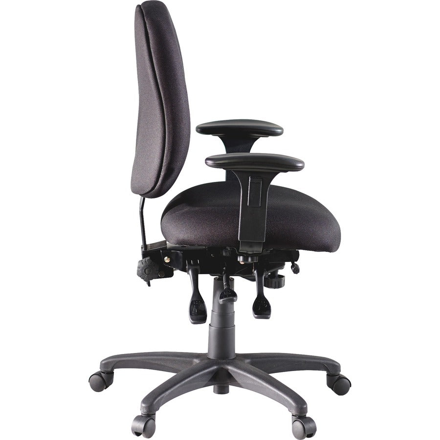 Lorell High-Performance Eronomic Task Chair - Black Seat - Black Back - Metal Frame - 5-star Base - 1 Each