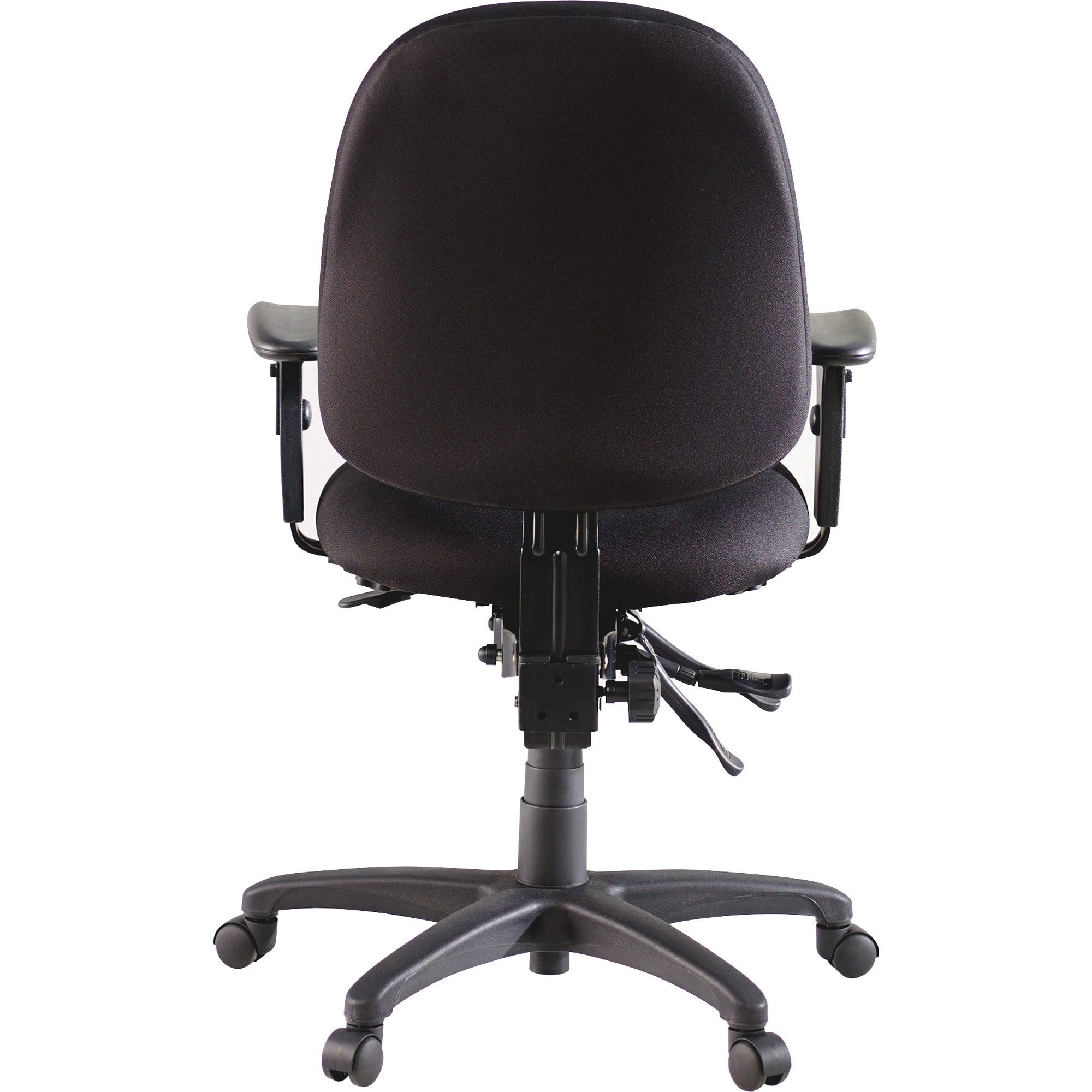 Lorell High-Performance Eronomic Task Chair - Black Seat - Black Back - Metal Frame - 5-star Base - 1 Each - 