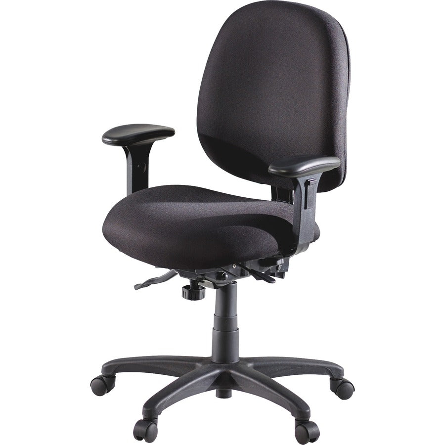 Lorell High-Performance Eronomic Task Chair - Black Seat - Black Back - Metal Frame - 5-star Base - 1 Each