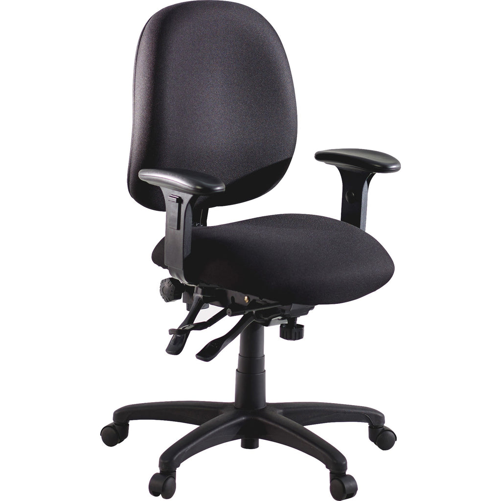 Lorell High-Performance Eronomic Task Chair - Black Seat - Black Back - Metal Frame - 5-star Base - 1 Each