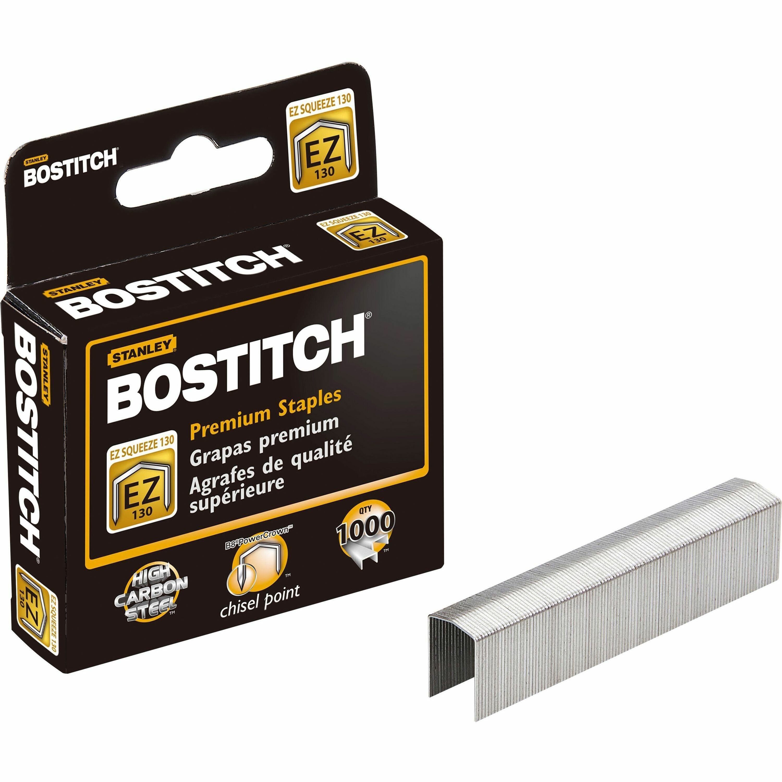 Bostitch B8 PowerCrown EZ Squeeze 130 Premium Staples, Sold as 1 Box