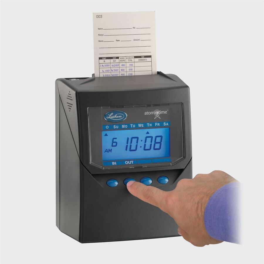 7500E Totalizing Time Recorder, LCD Display, Charcoal