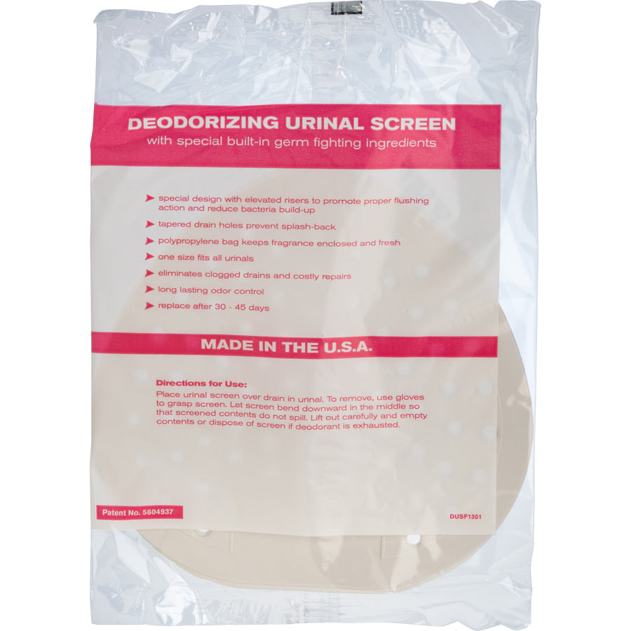 Genuine Joe Deluxe Urinal Screen - Lasts upto 45 Days - Deodorizer, Flexible - 12 / Box - White - 