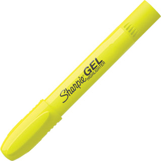 Gel Highlighters, Fluorescent Yellow Ink, Bullet Tip, Yellow Barrel