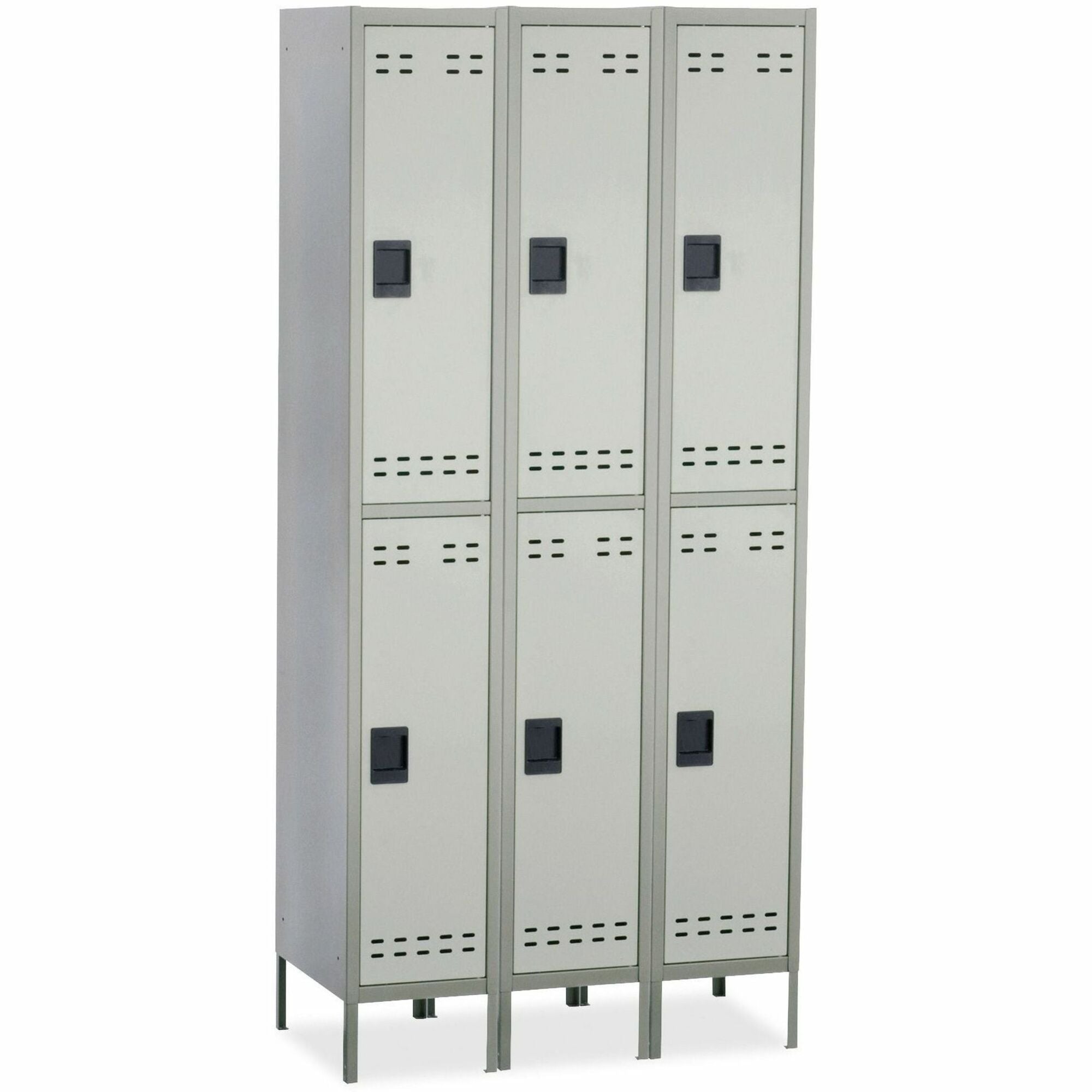 Double-Tier, Three-Column Locker, 36w x 18d x 78h, Two-Tone Gray