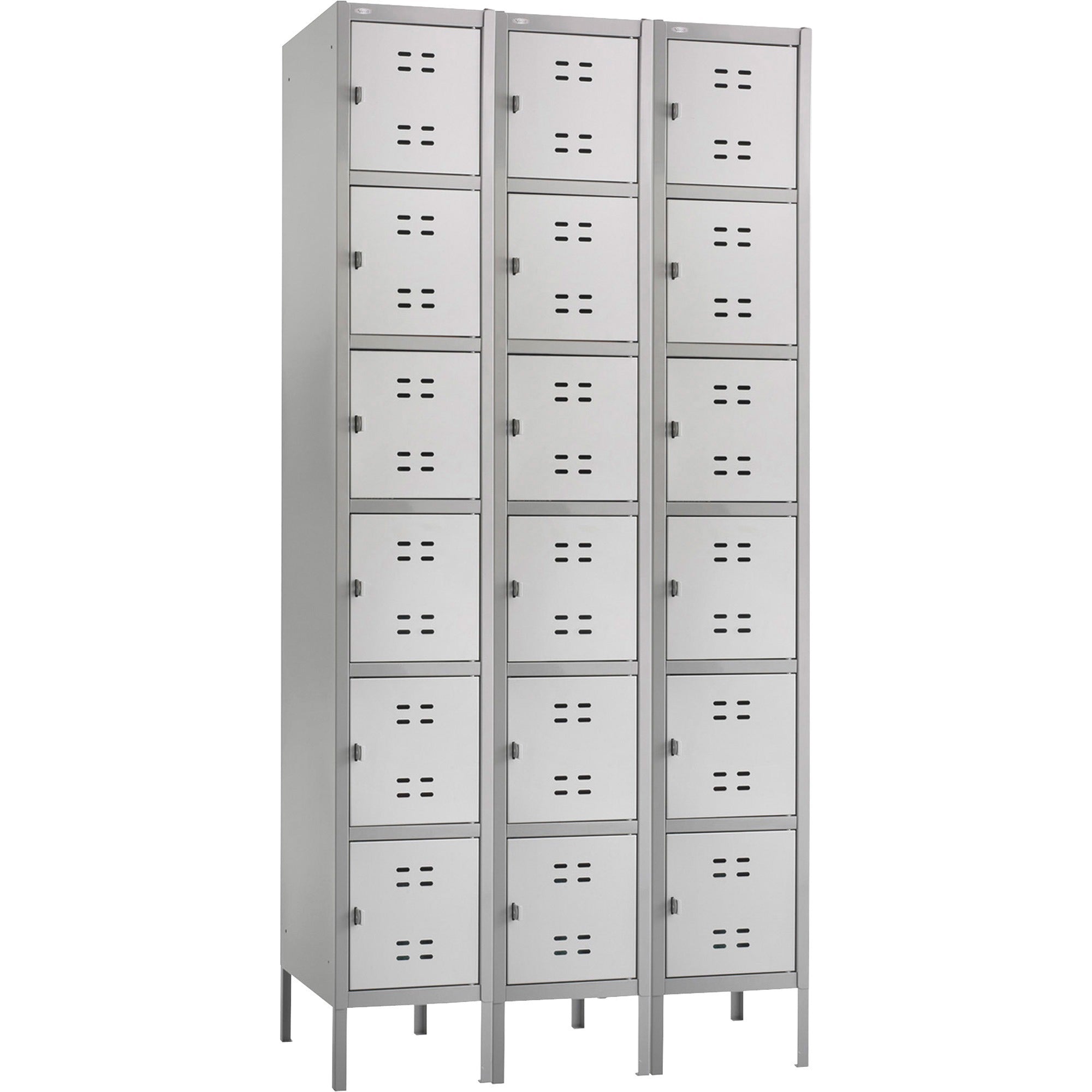 Three-Column Box Locker, 36w x 18d x 78h, Two-Tone Gray