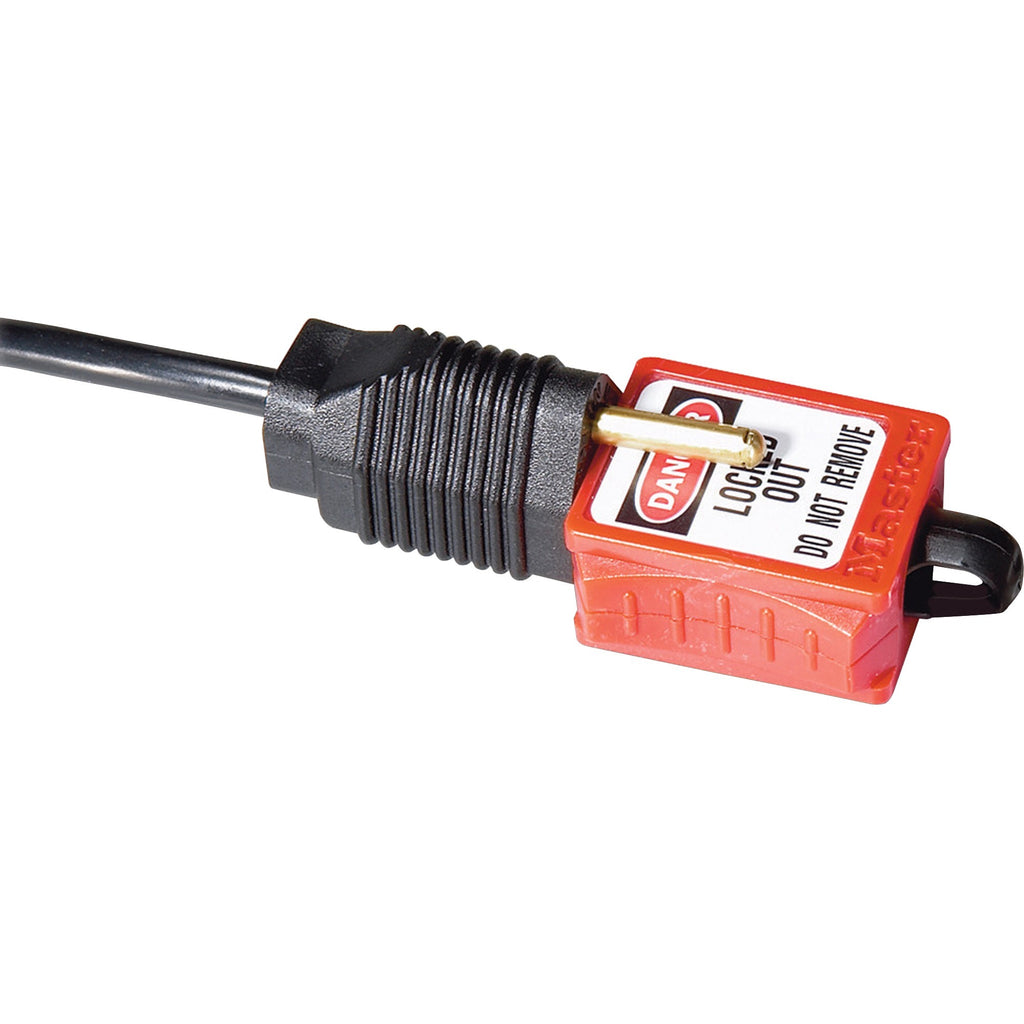 Master Lock Prong Lockout - For Electrical Plug - Red - 
