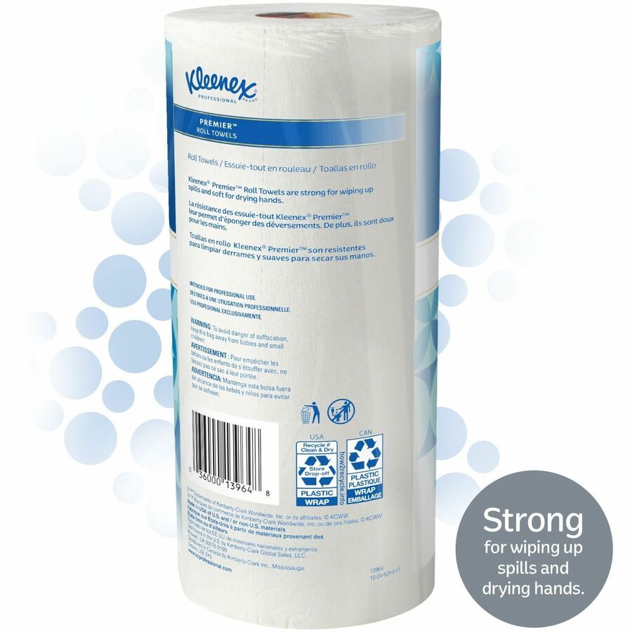Kleenex Premier Kitchen Paper Towels - 1 Ply - 10.40" x 11" - 70 Sheets/Roll - White - Strong, Tear Resistant, Absorbent, Durable, Perforated - For Kitchen, Home, Business - 24 / Carton