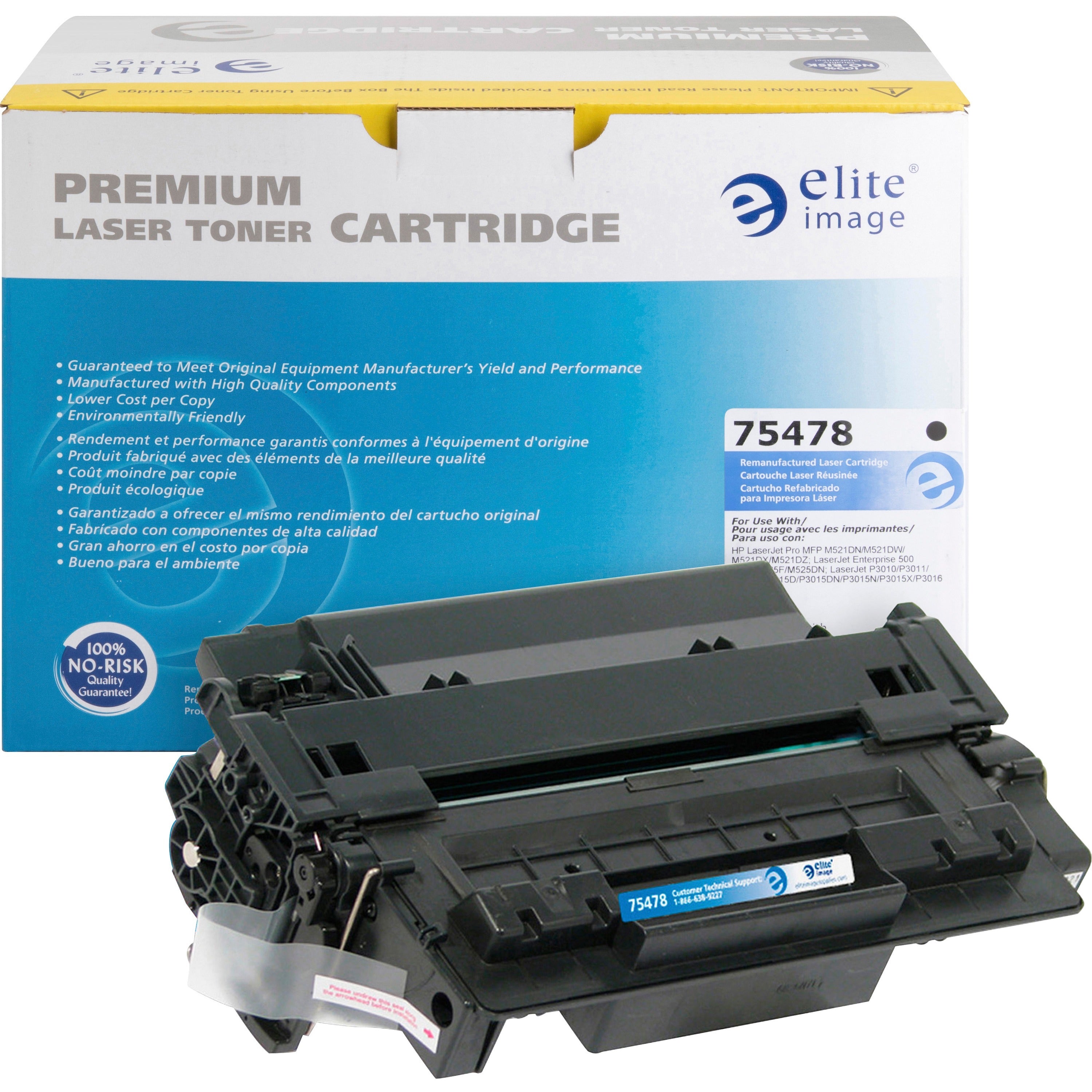 Elite Image Remanufactured Laser Toner Cartridge - Alternative for HP 55A (CE255A) - Black - 1 Each - 6000 Pages - 1