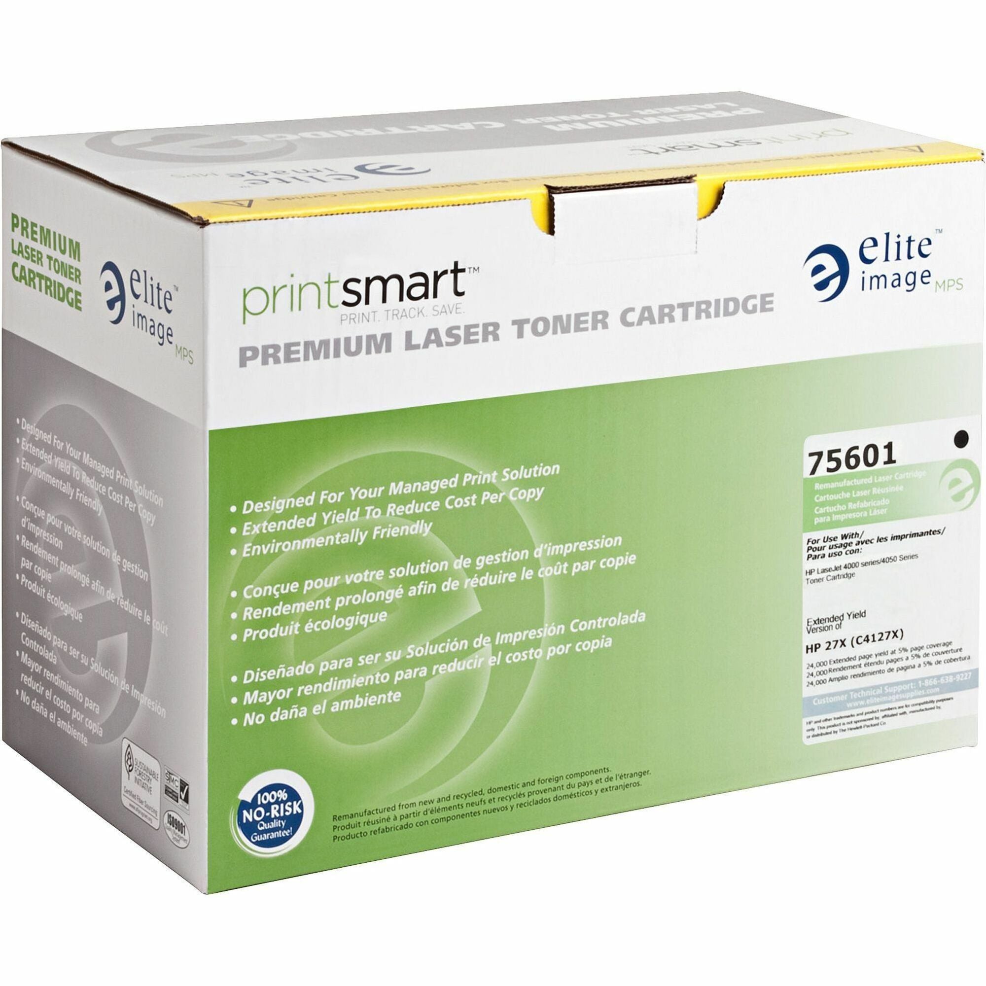 Elite Image Remanufactured Laser Toner Cartridge - Alternative for HP 27X (C4127X) - Black - 1 Each - 15000 Pages