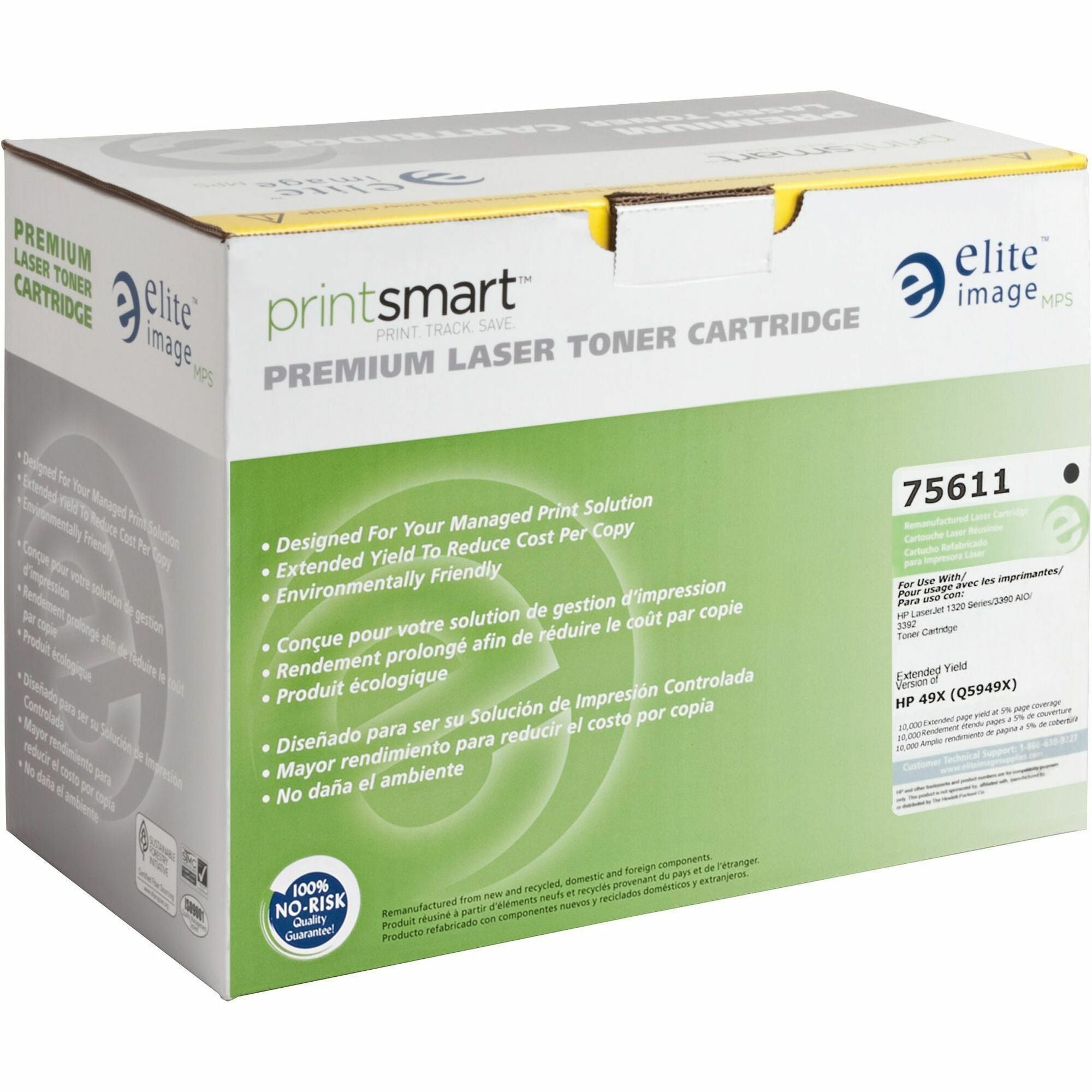Elite Image Remanufactured Toner Cartridge - Alternative for HP 49X (Q5949X) - Laser - 10000 Pages - Black - 1 Each