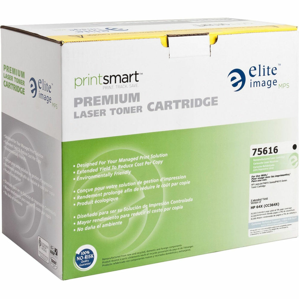 Elite Image Remanufactured High Yield Laser Toner Cartridge - Alternative for HP 64X (CC364X) - Black - 1 Each - 40000 Pages - 1