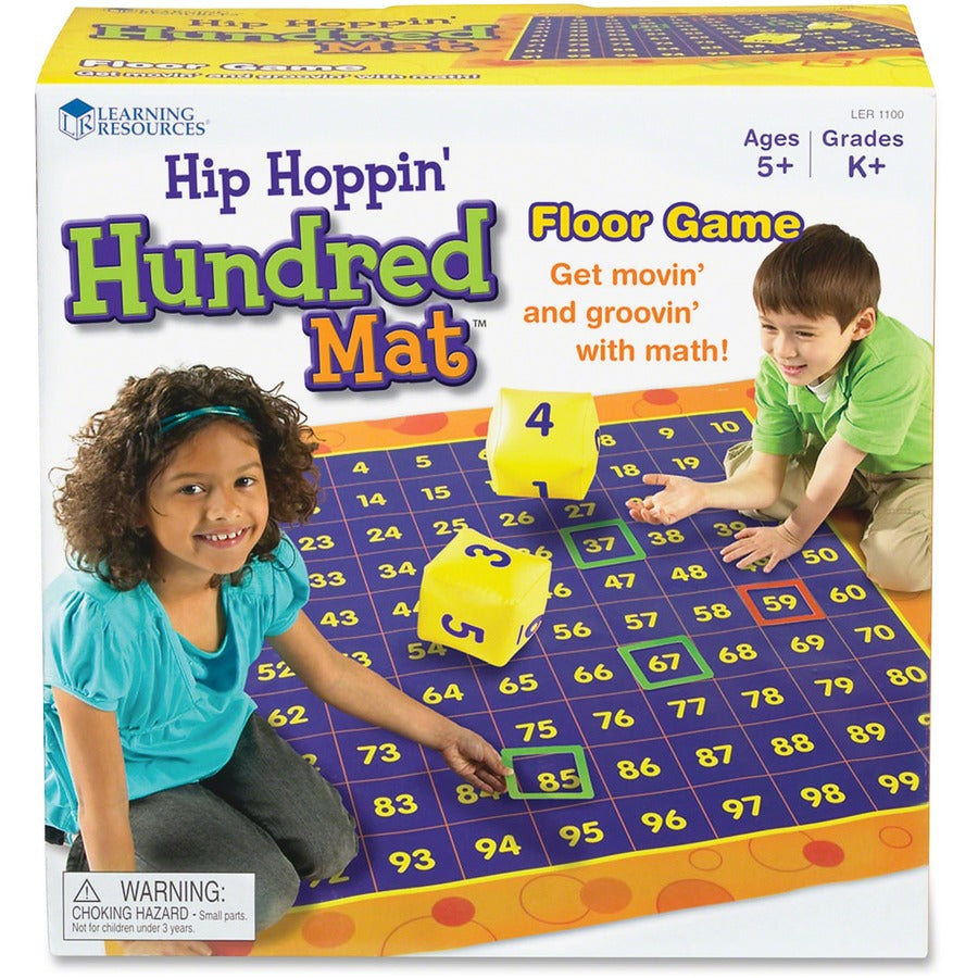 Learning Resources Hip Hoppin' Hundred Mat Floor Game - Theme/Subject: Learning - Skill Learning: Number, Counting, Pattern Matching, Place Value, Problem Solving - 