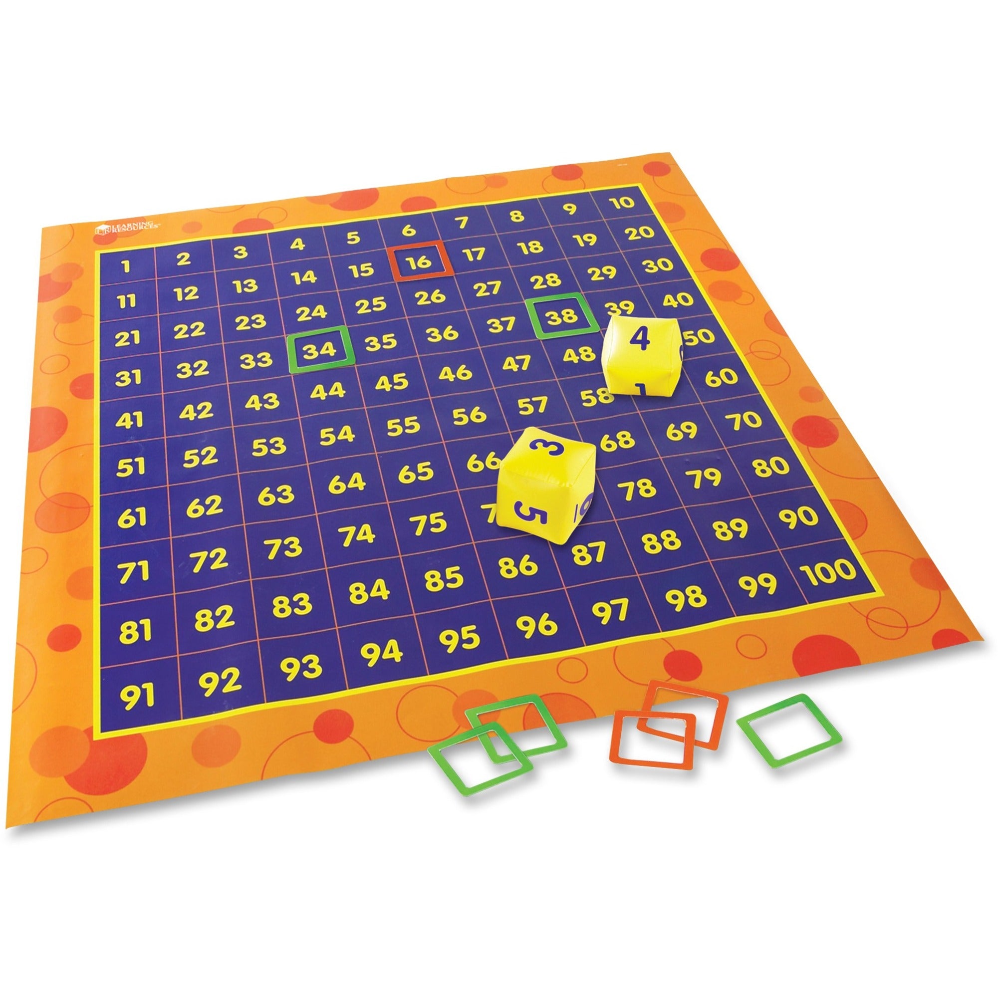 Learning Resources Hip Hoppin' Hundred Mat Floor Game - Theme/Subject: Learning - Skill Learning: Number, Counting, Pattern Matching, Place Value, Problem Solving - 