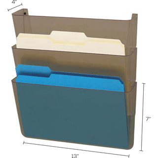 Deflecto EZ Link Unbreakable DocuPocket - 7" Height x 13" Width x 4" Depth - Unbreakable - Smoke - Plastic - 1 / Pack