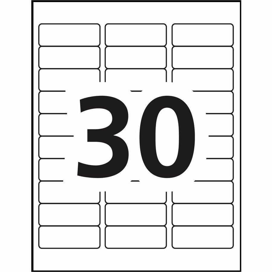 Avery EcoFriendly Address Labels - Permanent Adhesive - Rectangle - Laser, Inkjet - White - Paper - 30 / Sheet - 50 Total Sheets - 1500 Total Label(s) - 5 / Carton