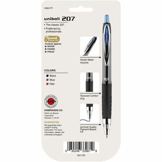 uniball 207 Gel Pen - Medium Pen Point - 0.7 mm Pen Point Size - Refillable - Retractable - Assorted Gel-based Ink - 4 / Pack