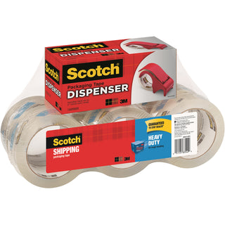3850 Heavy-Duty Packaging Tape with DP300 Dispenser, 3" Core, 1.88" x 54.6 yds, Clear, 6/Pack