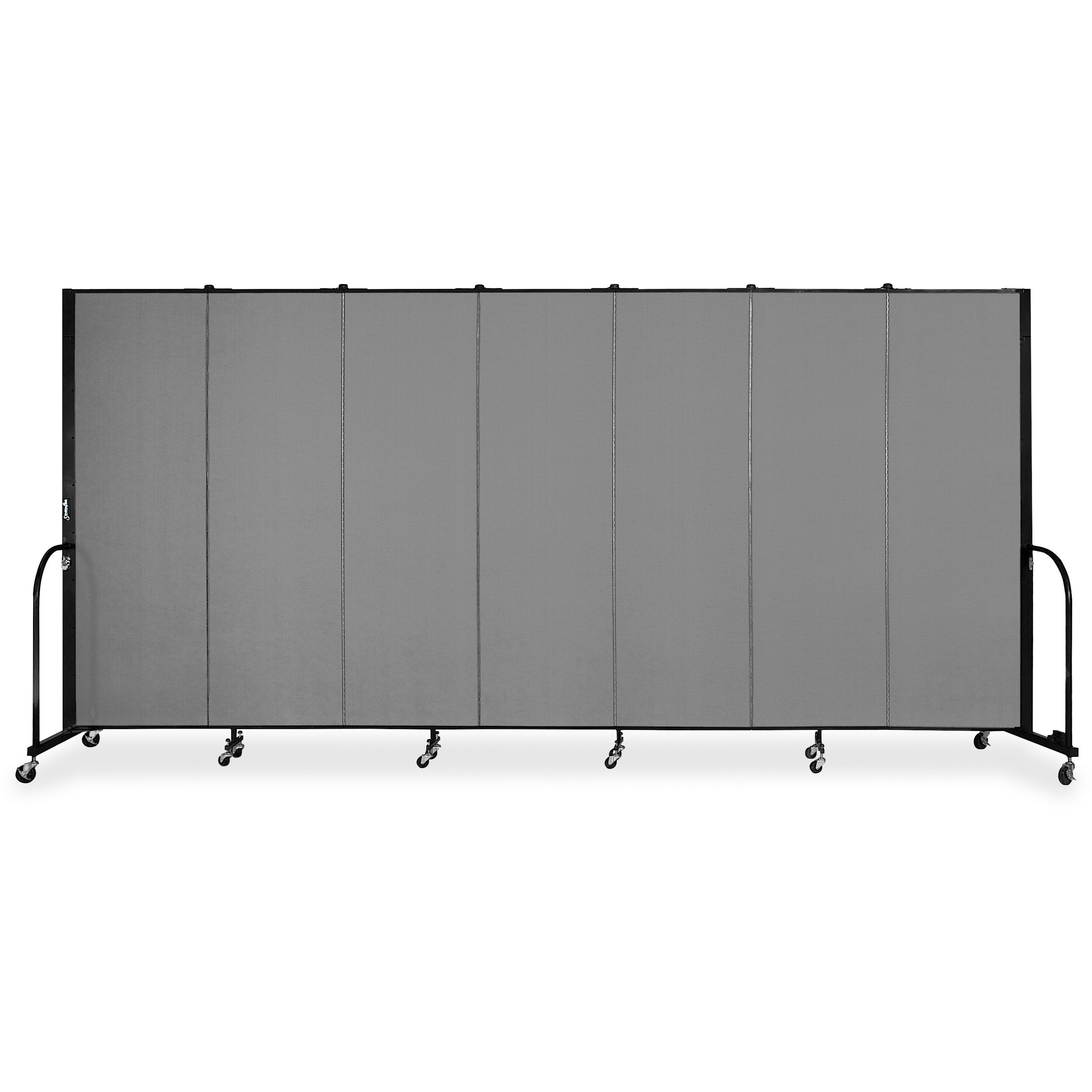 Screenflex Portable Room Dividers - 72" Height x 13.1 ft Length - Black Metal Frame - Polyester - Stone - 1 Each - 