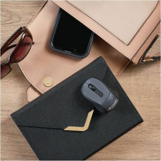 Verbatim Wireless Mini Travel Optical Mouse - Graphite - Radio Frequency - USB - 1600 dpi - Scroll Wheel